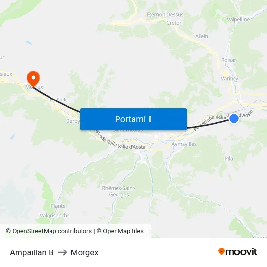 Ampaillan B to Morgex map
