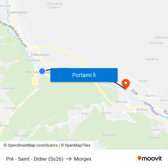 Pré - Saint - Didier (Ss26) to Morgex map