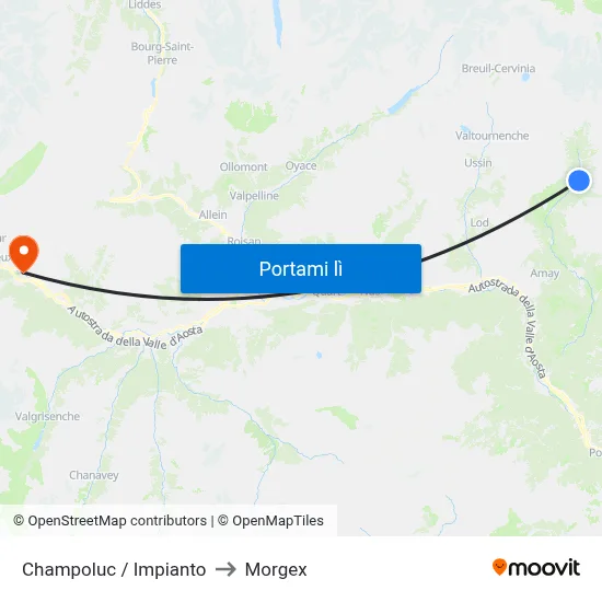Champoluc / Impianto to Morgex map