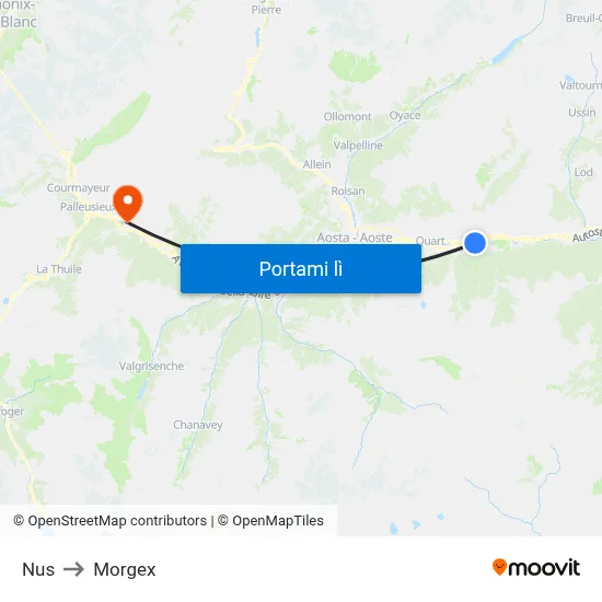 Nus to Morgex map