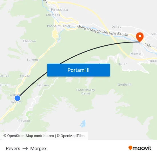 Revers to Morgex map