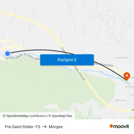 Pre-Saint-Didier- FS to Morgex map