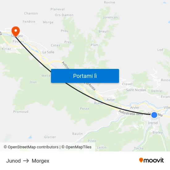 Junod to Morgex map