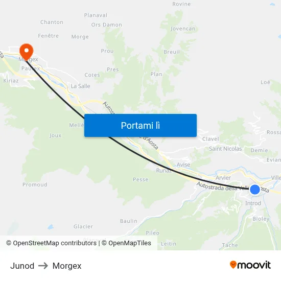 Junod to Morgex map