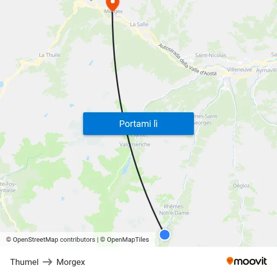 Thumel to Morgex map