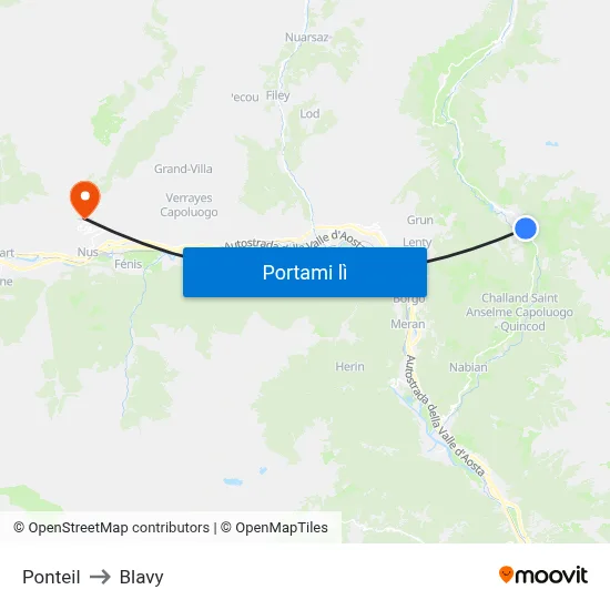 Ponteil to Blavy map