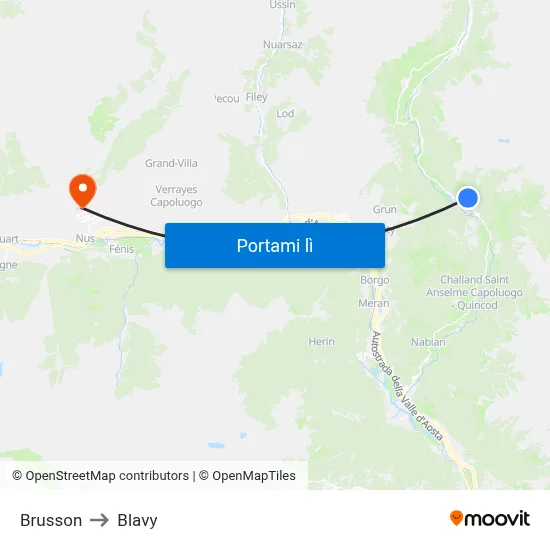 Brusson to Blavy map