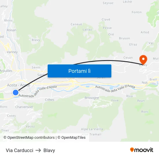 Via Carducci to Blavy map