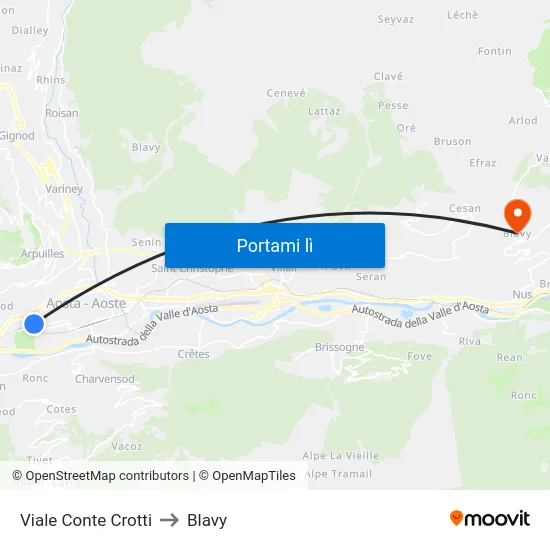 Viale Conte Crotti to Blavy map