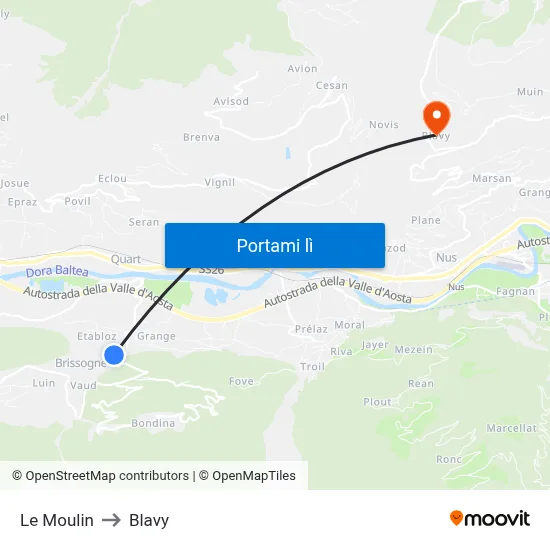 Le Moulin to Blavy map