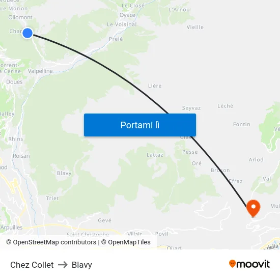 Chez Collet to Blavy map