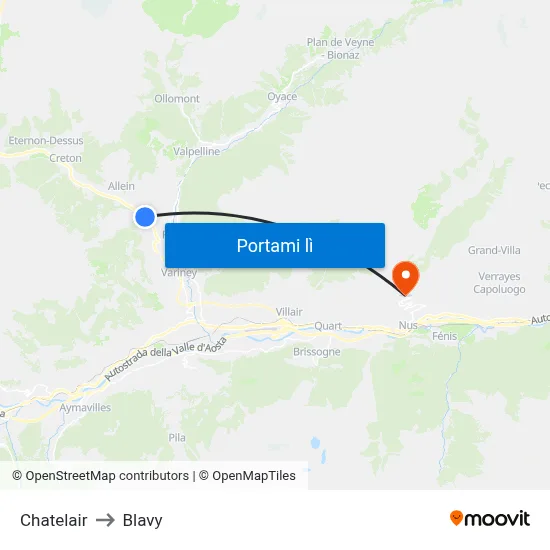 Chatelair to Blavy map