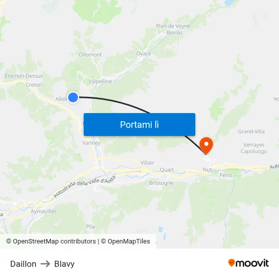 Daillon to Blavy map