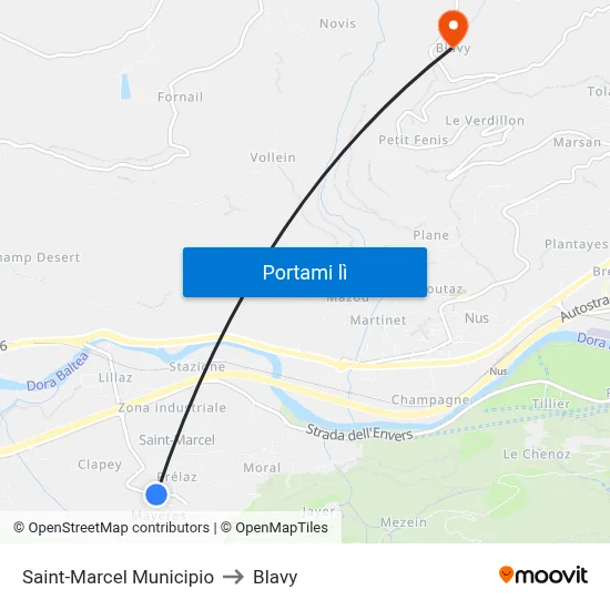 Saint-Marcel Municipio to Blavy map