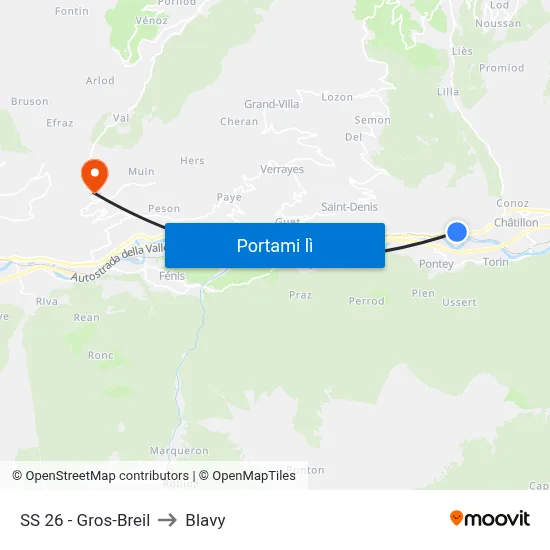 SS 26 - Gros-Breil to Blavy map