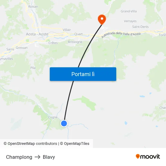 Champlong to Blavy map