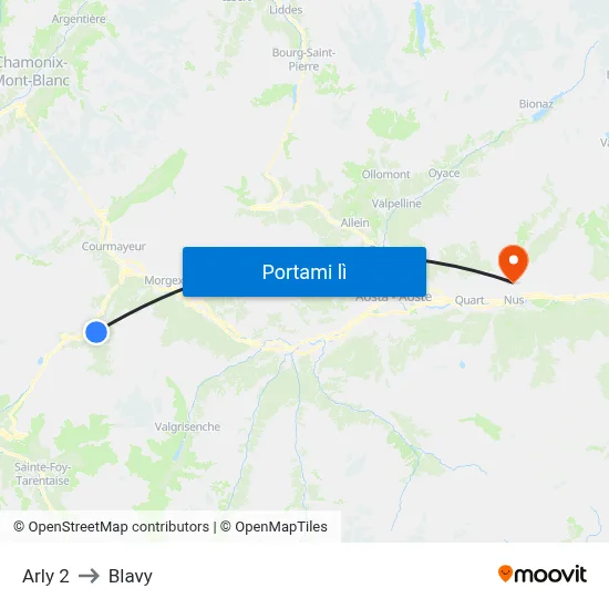 Arly 2 to Blavy map