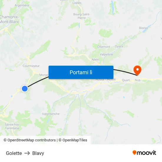 Golette to Blavy map