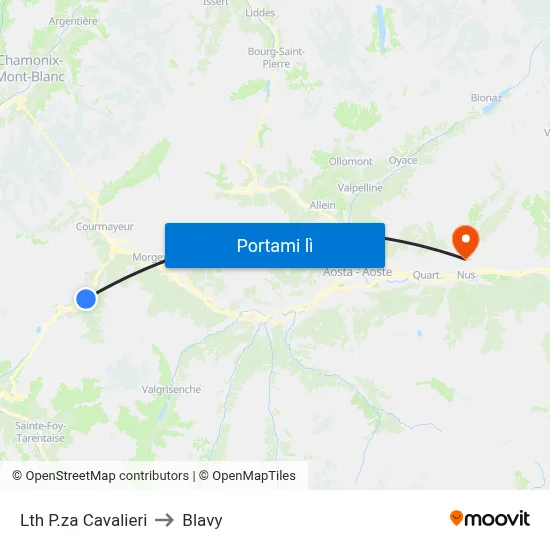 Lth P.za Cavalieri to Blavy map