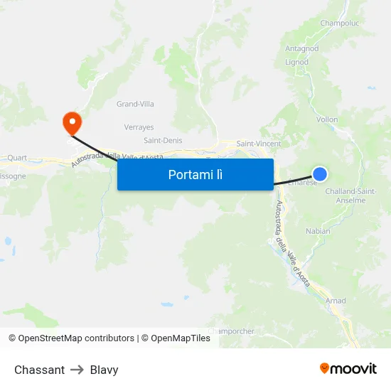 Chassant to Blavy map