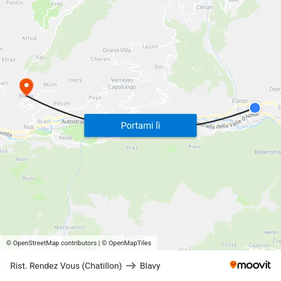 Rist. Rendez Vous (Chatillon) to Blavy map