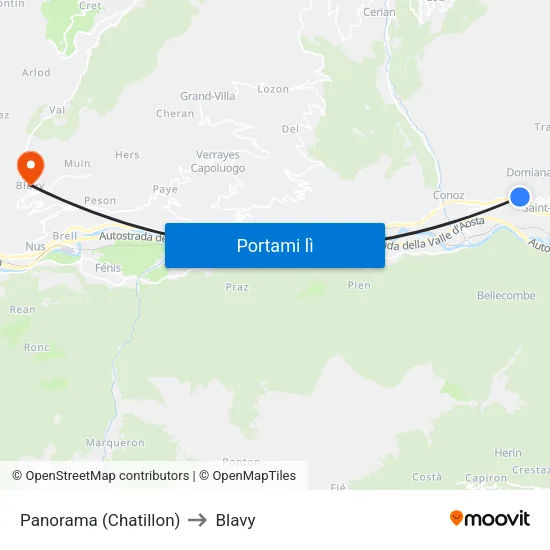 Panorama (Chatillon) to Blavy map