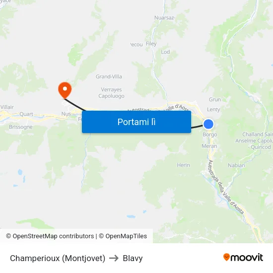 Champerioux (Montjovet) to Blavy map