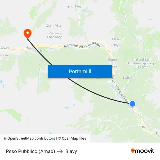 Arnard - Peso Pubblico to Blavy map