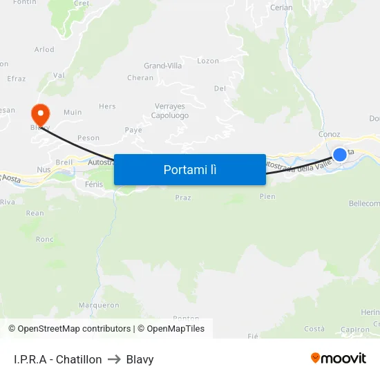 I.P.R.A - Chatillon to Blavy map