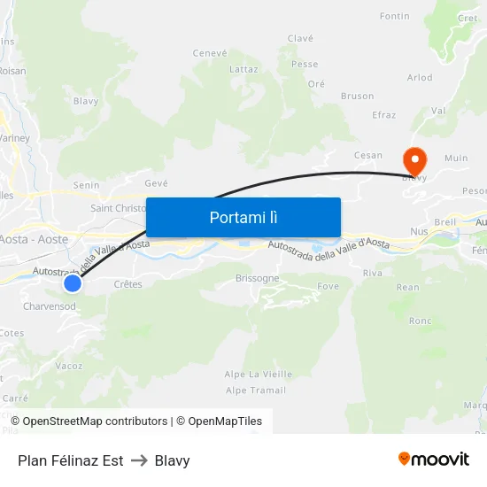 Plan Félinaz Est to Blavy map