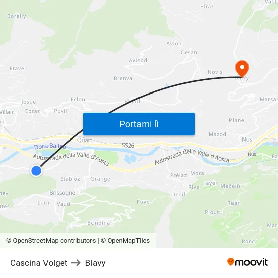 Cascina Volget to Blavy map