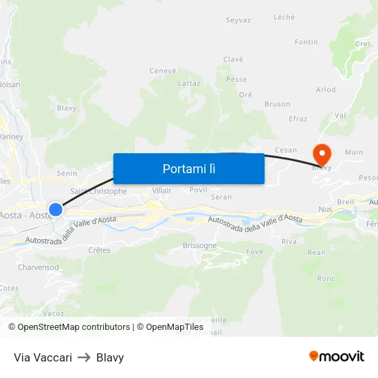 Via Vaccari to Blavy map