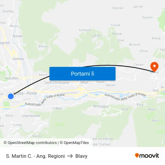 S. Martin C. - Ang. Regioni to Blavy map