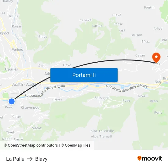 La Pallu to Blavy map