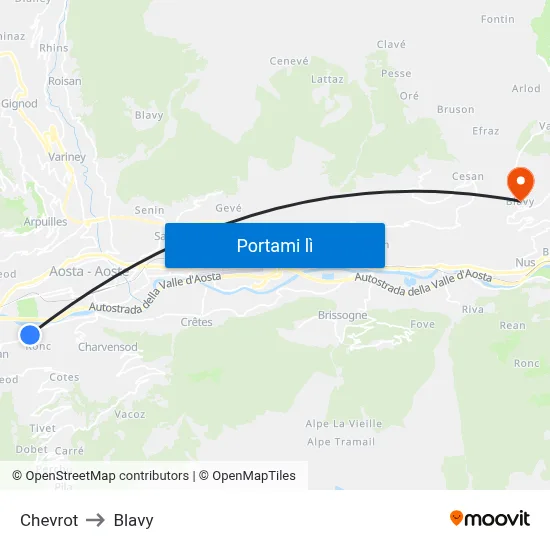 Chevrot to Blavy map