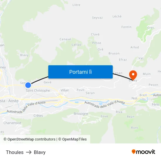 Thoules to Blavy map