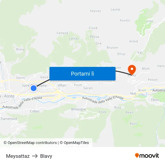 Meysattaz to Blavy map