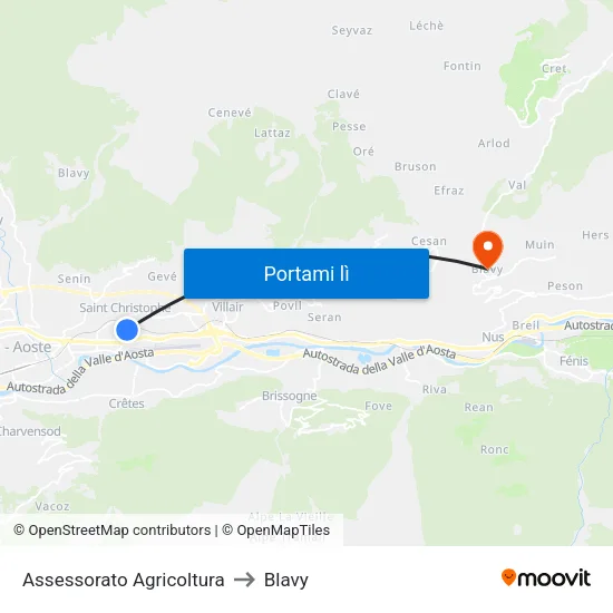 Assessorato Agricoltura to Blavy map