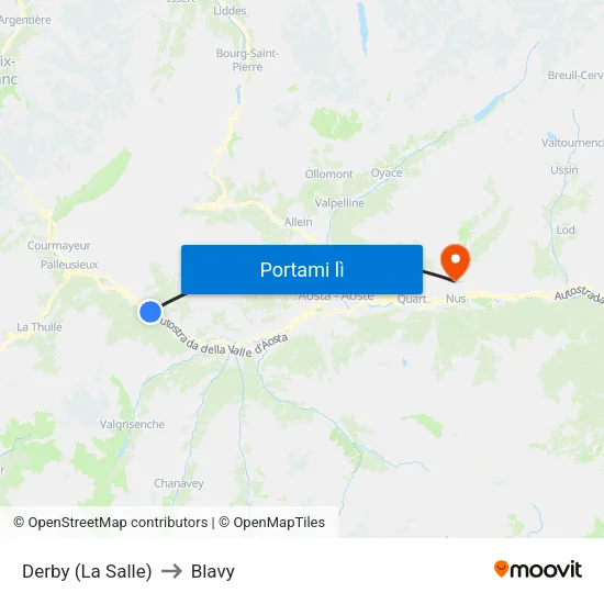 Derby (La Salle) to Blavy map