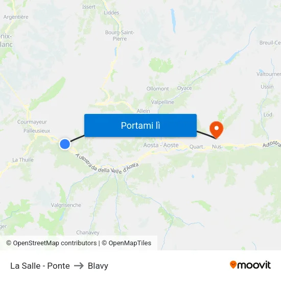 La Salle - Ponte to Blavy map