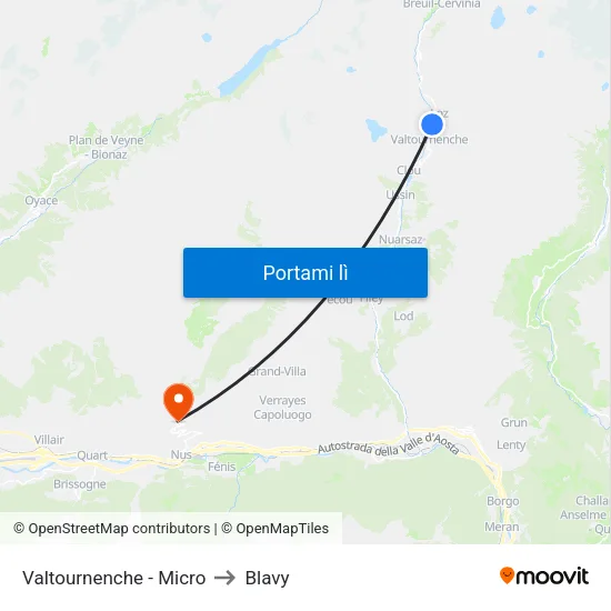 Valtournenche - Micro to Blavy map