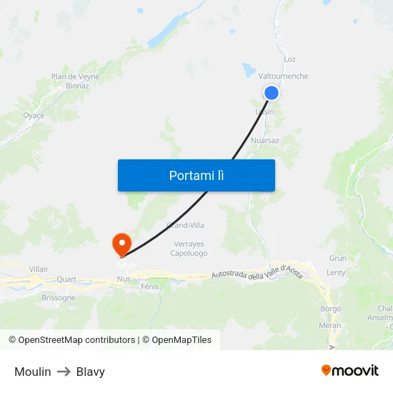 Moulin to Blavy map