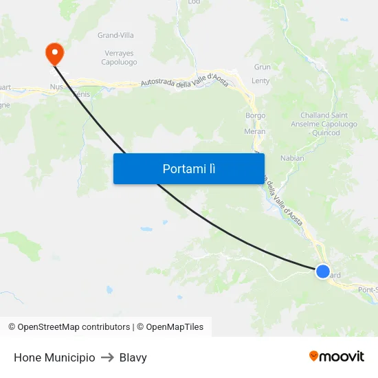 Hone Municipio to Blavy map