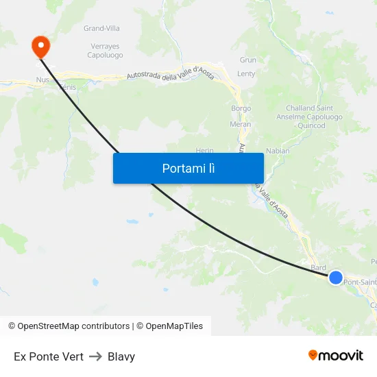 Ex Ponte Vert to Blavy map
