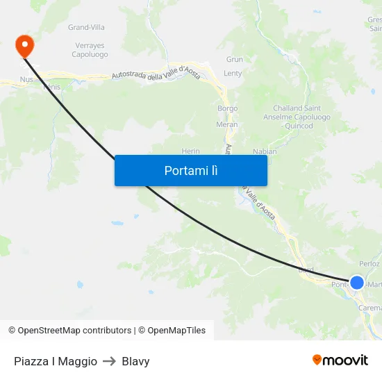 Piazza I Maggio to Blavy map