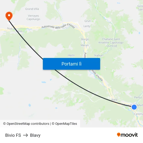 Bivio FS to Blavy map