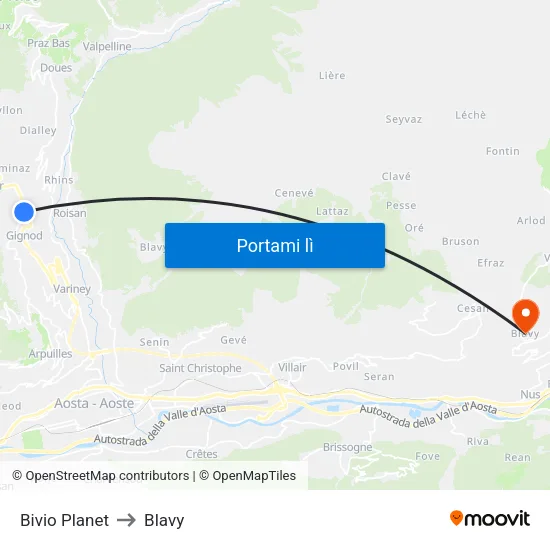 Bivio Planet to Blavy map