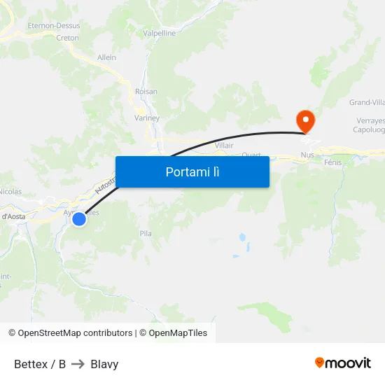 Bettex / B to Blavy map