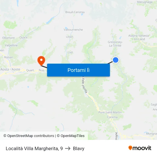 Località Villa Margherita, 9 to Blavy map