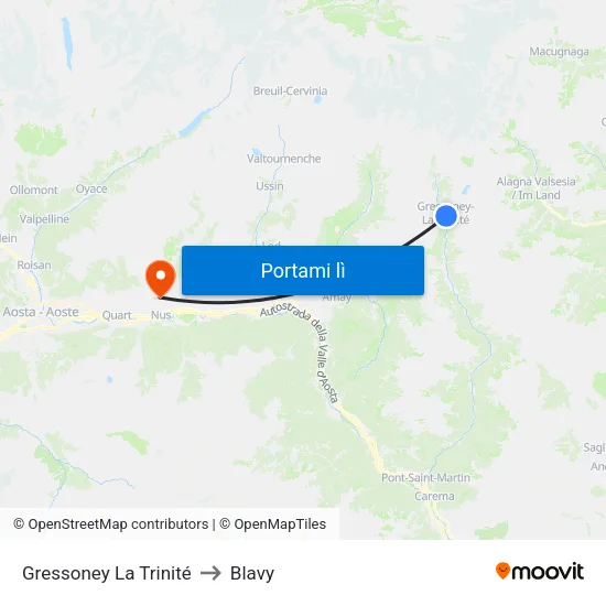 Edelboden to Blavy map